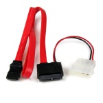 Startech.Com - StarTech.com Cavo adattatore slimline SATA a SATA e alimentazione LP4 50 cm, 0,508 m, SATA III, SATA 13-pin, SATA 7-pin + Molex (4-pin), Femmina/Femmina, Rosso