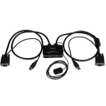 Startech.Com - StarTech.com Switch Commutatore KVM USB VGA a 2 porte - Alimentato via USB con pulsante di commutazione a distanza, 2048 x 1536 Pixel, Nero