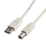 ITB - ROLINE USB 2.0 Cable, 3 m, USB A, USB B, 480 Mbit/s, Bianco