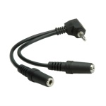 ITB - ROLINE 11.09.4441, 3.5mm, Maschio, 2 x 3.5mm, Femmina, 0,15 m, Nero