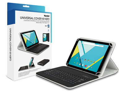 Hamlet Universal Cover 101 KBT2 custodia universale con tastiera bluetooth removibile per tablet da 19,1''
