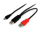 Startech.Com - StarTech.com Cavo a doppia alimentazione per disco rigido esterno HDD a splitter Y - cavo USB A a mini B da 1,8m, 1,8 m, Mini-USB B, 2 x USB A, 2.0, Maschio/Maschio, Nero, Rosso