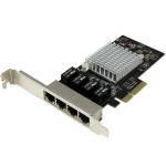 Startech.Com - StarTech.com Scheda di rete PCIe Gigabit Power over Ethernet a 4 porte - Adattatore PCI express - Intel I350 NIC, Interno, Cablato, PCI Express, Ethernet, 2000 Mbit/s, Nero, Metallico