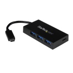 Startech.Com - StarTech.com Hub portatile USB 3.1 Gen 1 a 4 porte - USB-C a 3 USB-A e 1 USB-C, USB 3.2 Gen 1 (3.1 Gen 1) Type-C, USB 3.2 Gen 1 (3.1 Gen 1) Type-A, 5000 Mbit/s, Nero, Plastica, CE, FCC, RoHS