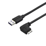 Startech.Com - StarTech.com Cavo USB 3.0 Tipo A a Micro B slim - Connettore USB3.0 A a Micro B slim ad angolo destro Gen 1 (5 Gbps) - 50cm, 0,5 m, USB A, Micro-USB B, 3.2 Gen 1 (3.1 Gen 1), 5000 Mbit/s, Nero