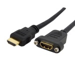 Startech.Com - StarTech.com Cavo HDMI Standard per montaggio a pannello da 91 cm - F/M, 0,9 m, HDMI tipo A (Standard), HDMI tipo A (Standard), Nero