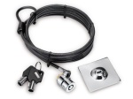 HAMLET - Hamlet Tablet Pc Lock cavo di sicurezza con lucchetto a chiave per tablet, tv e monitor di 200cm, 2 m, Chiave circolare, Acciaio, Nero