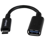 Startech.Com - StarTech.com Adattatore USB-A a USB-C USB 3.1, 0,15 m, USB C, USB A, USB 3.2 Gen 1 (3.1 Gen 1), Maschio/Femmina, Nero