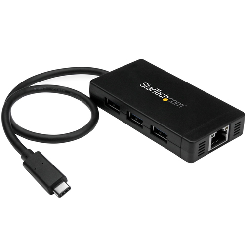 StarTech.com Hub USB 3.0 a 3 porte con USB-C e Ethernet Gigabit - Include Adattatore di Alimentazione