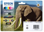 EPSON - Epson Elephant Multipack 6-colours 24XL Claria Photo HD Ink, Originale, Inchiostro a base di pigmento, Nero, Ciano, Ciano chiaro, Magenta chiaro, Magenta, Giallo, Epson, Confezione multipla, Expression Photo XP-960 Expression Photo XP-950 Expression Photo XP-860 Expression Photo XP-760...