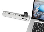 HAMLET - Hamlet 7 port usb 2.0 hub a 7 porte 480Mbps, USB 2.0, USB 1.1,USB 2.0, 480 Mbit/s, Alluminio, Alluminio, 0,33 m