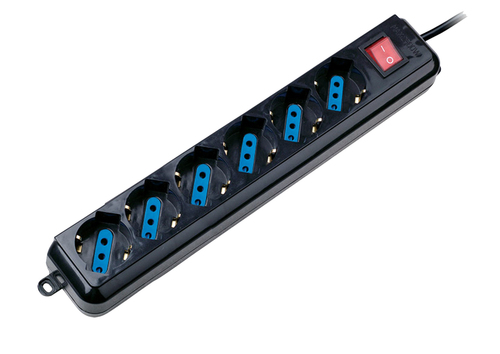 Eminent EM3923 prolunghe e multiple 1,8 m 6 presa(e) AC Nero