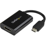 Startech.Com - StarTech.com Adattatore video USB-C a HDMI con Power Delivery - 60 Watt - Nero, USB tipo-C, Uscita HDMI, 3840 x 2160 Pixel