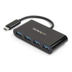 Startech.Com - StarTech.com Hub USB 3.0 a 4 porte - USB-C a 4 USB-A - Alimentazione a bus, USB 3.2 Gen 1 (3.1 Gen 1) Type-C, USB 3.2 Gen 1 (3.1 Gen 1) Type-A, 5000 Mbit/s, Nero, Plastica, CE, FCC