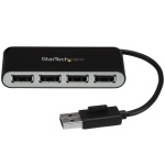Startech.Com - StarTech.com Hub USB 2.0 portatile a 4 porte con cavo integrato - Perno e Concentratore USB compatto - Mini Hub USB2.0, USB 2.0, USB 2.0, 480 Mbit/s, Nero, Argento, Plastica, CE, FCC, RoHS, REACH