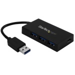 Startech.Com - StarTech.com HB30A3A1CFB, USB 3.2 Gen 1 (3.1 Gen 1) Type-A, USB 3.2 Gen 1 (3.1 Gen 1) Type-A, USB 3.2 Gen 1 (3.1 Gen 1) Type-C, 5000 Mbit/s, Nero, Plastica, 0,07 m