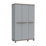 Terry - Terry C-Rattan 102A, Armadietto, Da terra, Mobile tipo isola, 3 ripiani, 3 porta/porte, Grigio