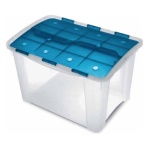 Terry - Terry Home Box 60, Armadietto portaoggetti, Blu, Trasparente, Rettangolare, 60 L, 412 mm, 595 mm