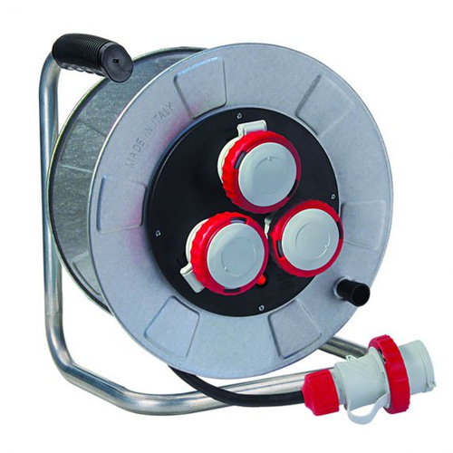 Avvolgicavo elettrico Fanton 14360 GOLIA METAL 3 Prese Cee Zincato Zin