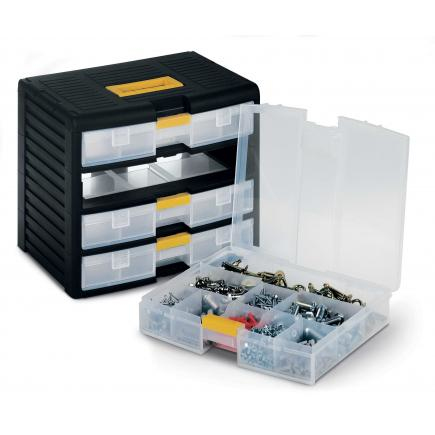 Terry Store-Age 43002 organizzatore per cassetto di scrivania Plastica Nero, Traslucido, Giallo