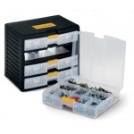 Terry Store-Age 43002 organizzatore per cassetto di scrivania Plastica Nero, Traslucido, Giallo
