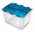 Terry - Terry Home Box 25, Armadietto portaoggetti, Trasparente, Rettangolare, Monocromatico, Universale, Blu