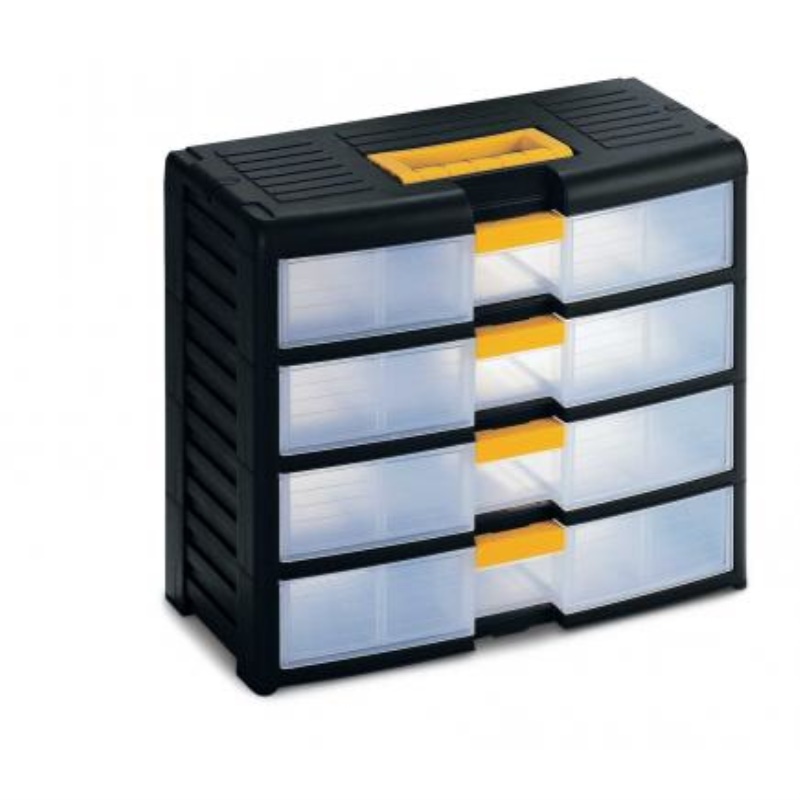 Terry Store-Age 42001 organizzatore per cassetto di scrivania Plastica Nero, Traslucido, Giallo