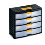 Terry Store-Age 42001 organizzatore per cassetto di scrivania Plastica Nero, Traslucido, Giallo