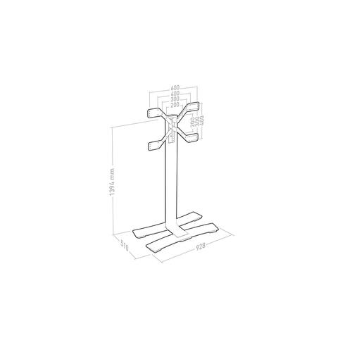 Carrello monitor Itb ER039050 WILL 1400 XL Black e Silver Black e Silv
