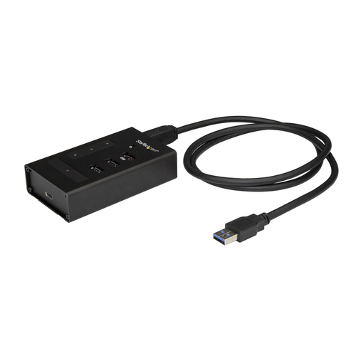 StarTech.com Hub USB 3.0 a 4 porte - USB Type-A a 1x USB-C e 3x USB-A - Hub USB commerciale in metallo - SuperSpeed 5Gbps USB 3.1/3.2 Gen 1 - Autoalimentato - BC 1.2 Fast Charge - Montabile/Robusto