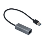 i-tec - i-tec Metal U3METALGLAN, Cablato, USB, Ethernet, 1000 Mbit/s, Nero, Grigio