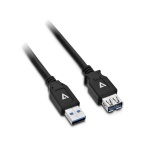 V7 - V7 Cavo prolunga USB nero da USB 3.0 A femmina a USB 3.0 A maschio 2m 6.6ft, 2 m, USB A, USB A, 3.2 Gen 1 (3.1 Gen 1), Maschio/Femmina, Nero