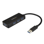 Startech.Com - StarTech.com Hub USB 3.0 a 4 porte - Mini Hub USB con porta di ricarica - Include Adattatore di Alimentazione, USB 3.2 Gen 1 (3.1 Gen 1) Type-A, USB 3.2 Gen 1 (3.1 Gen 1) Type-A, 5000 Mbit/s, Nero, Plastica, 0,15 m