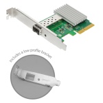 Edimax - Edimax EN-9320SFP+, Interno, Cablato, PCIe, Fibra, 10000 Mbit/s, Verde, Argento