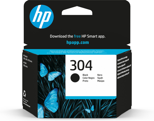 Cartuccia inchiostro originale nero HP 304 HP Cartuccia inchiostro originale nero 304, Resa standard, Inchiostro a base di pigmento, 4 ml, 120 pagine, 1 pz