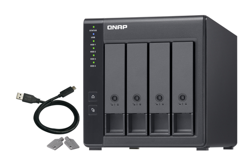QNAP TR-004 contenitore di unità di archiviazione Box esterno HDD/SSD Nero 2.5/3.5
