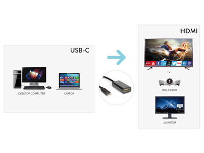 Adattatore video Hamlet Adapter USB 3.1 Type C to HDMI F XVAUC-HDM4K