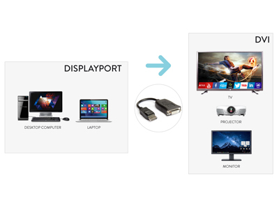 Adattatore video Hamlet Adapter DP DisplayPort 4K 1.2 a DVI (24+5) F X