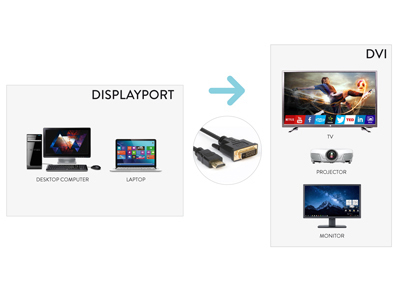 Cavo adattatore Hamlet XVCDP DV18 Video Displayport Dvi Black Black