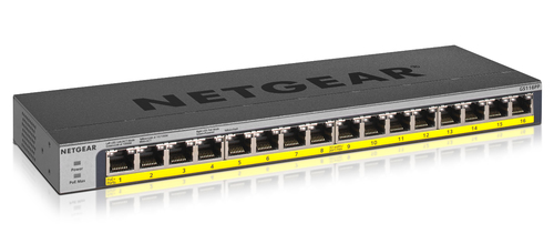 Netgear GS116PP Non gestito Gigabit Ethernet (10/100/1000) Supporto Power over Ethernet (PoE) Nero