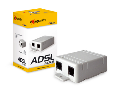 Hamlet Splitter per linea ADSL con 2 connettori RJ11 in uscita + 1 in entrata