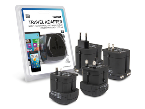 Hamlet Traver Adapter adattatore universale da viaggio per prese elettriche più caricatore usb