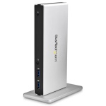 Startech.Com - StarTech.com Docking Station Universale per Laptop USB 3.0 per dual-monitor DVI Gigabit Ethernet con adattatori HDMI / VGA, Cablato, USB 3.2 Gen 1 (3.1 Gen 1) Type-B, 3,5 mm, 10,100,1000 Mbit/s, IEEE 802.3,IEEE 802.3ab,IEEE 802.3u, Nero, Argento