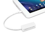 HAMLET - Hamlet Cavo adattatore micro USB OTG to LAN converte in porta RJ-45 Fast Ethernet 10/100 Mbps per Tablet e Smartphone, Bianco, 22 mm, 60, 165, 18 mm, 0,165 m, Android 4.0+