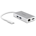 Startech.Com - StarTech.com Adattatore Multifunzione USB-C per portatili - Power Delivery - 4K HDMI - Gbe - USB 3.0 - Bianco e Argento, Cablato, USB 3.2 Gen 1 (3.1 Gen 1) Type-C, 60 W, USB tipo A, USB tipo-C, 10,100,1000 Mbit/s, IEEE 802.3,IEEE 802.3ab,IEEE 802.3u