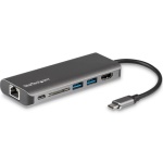 Startech.Com - StarTech.com Adattatore Multiporta USB-C - Lettore Schede SD - Power Delivery - 4K HDMI - GbE - 2x USB 3.0 - NUOVA VERSIONE DISPONIBILE DKT30CSDHPD3, Cablato, USB 3.2 Gen 1 (3.1 Gen 1) Type-C, 10,100,1000 Mbit/s, IEEE 802.3,IEEE 802.3ab,IEEE 802.3u, Nero, Grigio, MMC,SD