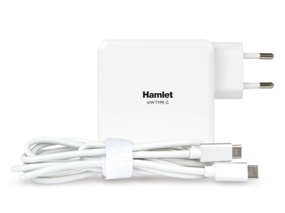 Hamlet 61W Type-C Charger alimentatore universale per notebook bianco