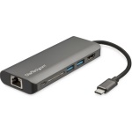 Startech.Com - StarTech.com Adattatore USB C multiporta - USB-C a 4K HDMI, 3x USB 3.0 Hub, SD/SDHC, GbE, 60W PD - Mini dock portatile - VERSIONE AGGIORNATA DI DKT30CSDHPD, Cablato, USB 3.2 Gen 1 (3.1 Gen 1) Type-C, 10,100,1000 Mbit/s, IEEE 802.3,IEEE 802.3ab,IEEE 802.3u, Nero, Grigio, MicroSD (TransFlash), MicroSDHC, MicroSDXC, SDHC, SDXC