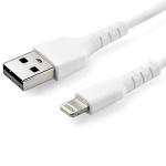 Startech.Com - StarTech.com Cavo da USB-A a Lightening da 1m - Cavo USB tipo A per ricarica e sincronizzazione dati - USB type A a Lightening Robusto in fibra aramidica - Certificato Apple MFI - iPad Air iPhone 11 - Bianco, 1 m, Lightning, USB A, Maschio, Maschio, Bianco