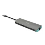 i-tec - i-tec Metal USB-C Nano Docking Station 4K HDMI LAN + Power Delivery 100 W, Cablato, USB 3.2 Gen 1 (3.1 Gen 1) Type-C, 100 W, 10,100,1000 Mbit/s, Argento, Turchese, MicroSD (TransFlash), SD
